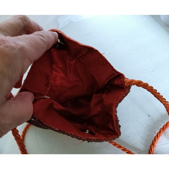 Beaded Flamingo Palm Tree Crossbody Bag purse - Picture 2 of 11